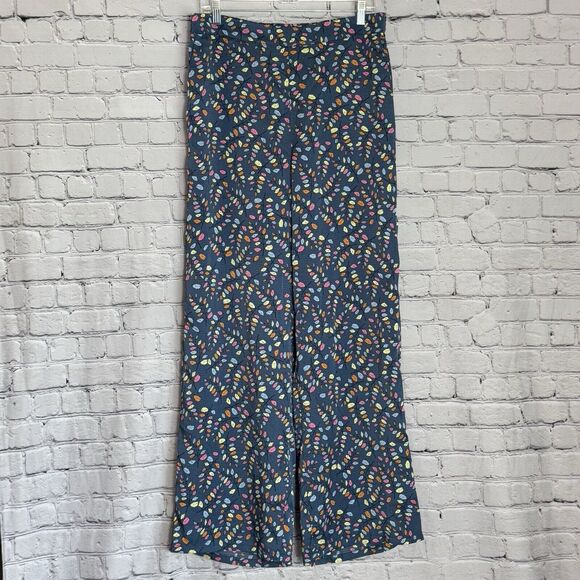 Anthropologie STELLA NOVA Orli Pants Trousers Blue Multicolor Womens EU 40 US 8 - Picture 4 of 15